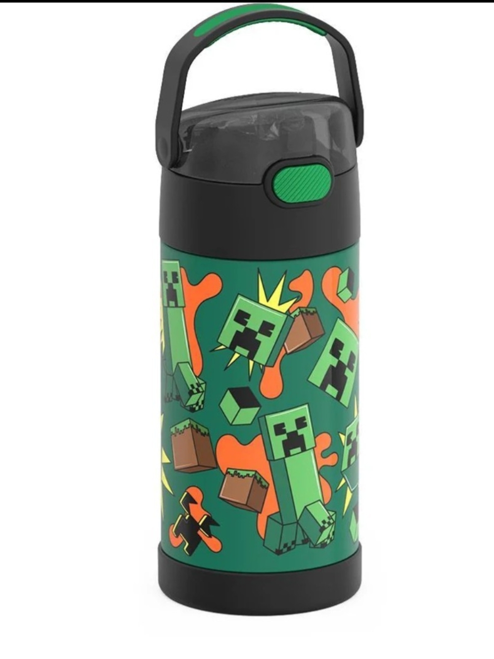 Thermos Stainless Steel Funtainer Water Bottle Minecraft w/ Straw  12 fl oz